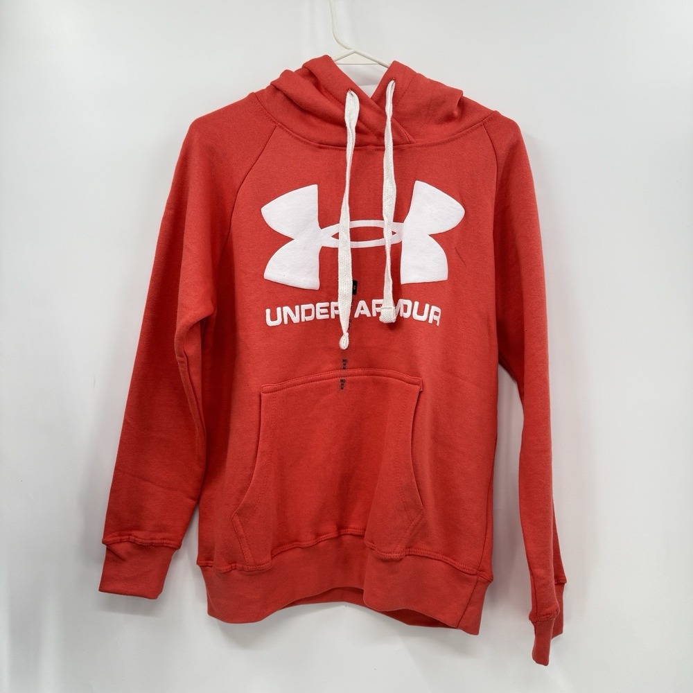 Kids Under Armour orange Hoodie Loose Fit Logo Sweatshirt Medium‎